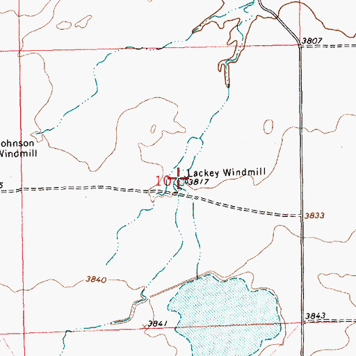 Topographic Map of Lackey Windmill, NM