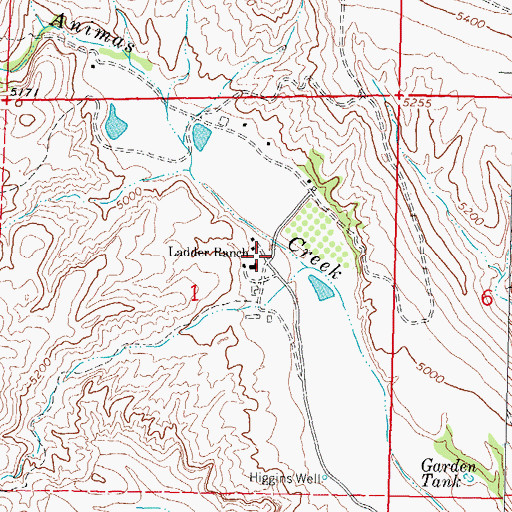 Topographic Map of Ladder Ranch, NM