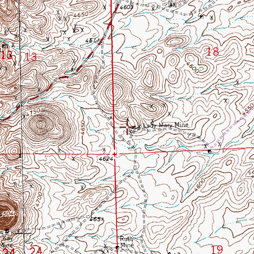Topographic Map of Lady Mary Mine, NM