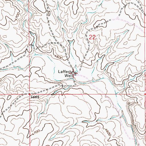 Topographic Map of Lafferty Well, NM