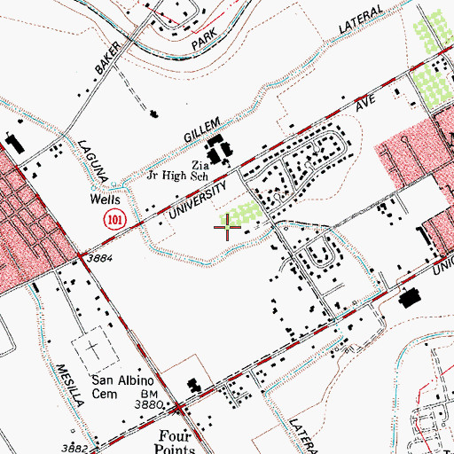 Topographic Map of Laguna Lateral, NM