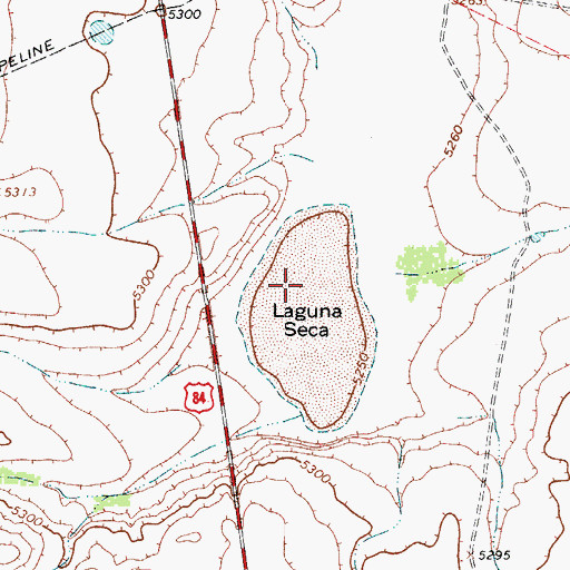 Topographic Map of Laguna Seca, NM
