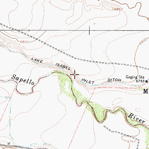 Topographic Map of Lake Isabel Inlet Ditch, NM
