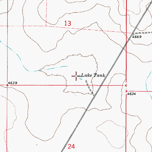 Topographic Map of Lake Tank, NM