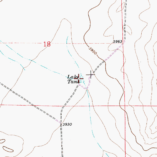 Topographic Map of Lake Tank, NM