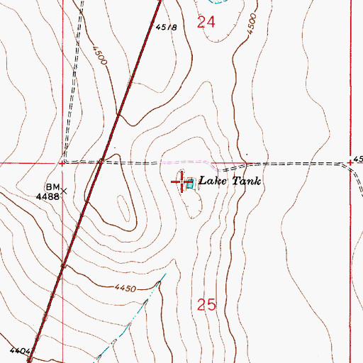 Topographic Map of Lake Tank, NM