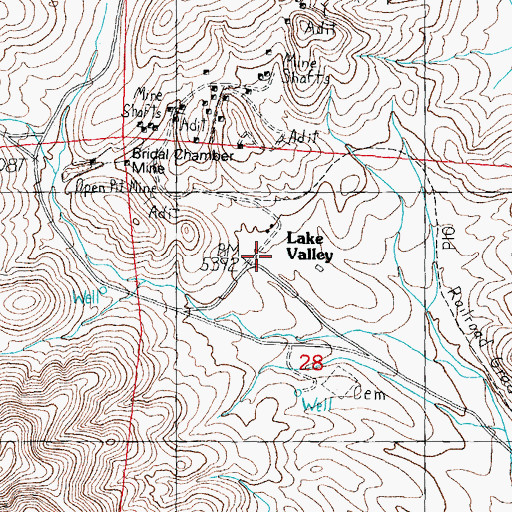 Topographic Map of Lake Valley, NM
