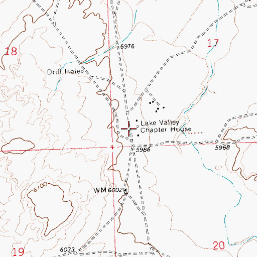 Topographic Map of Lake Valley Chapter House, NM