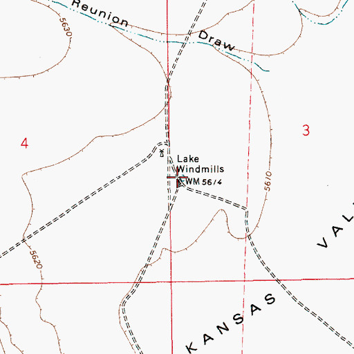 Topographic Map of Lake Windmill, NM