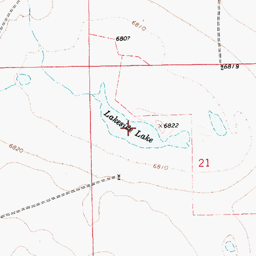 Topographic Map of Lakeside Lake, NM