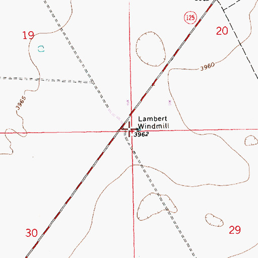 Topographic Map of Lambert Windmill, NM