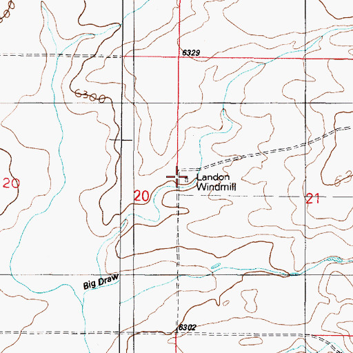 Topographic Map of Landon Windmill, NM