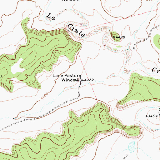 Topographic Map of Lane Pasture Windmill, NM