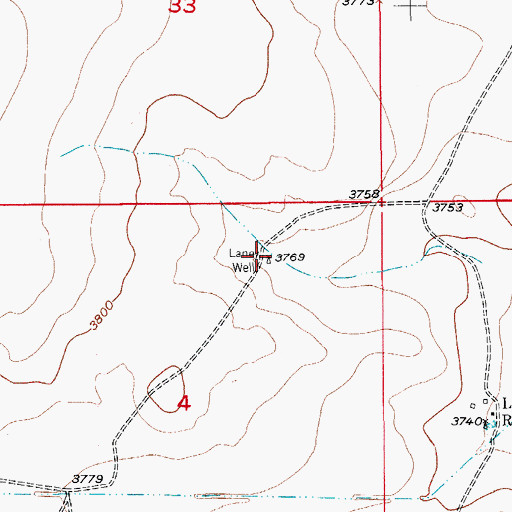 Topographic Map of Laney Well, NM