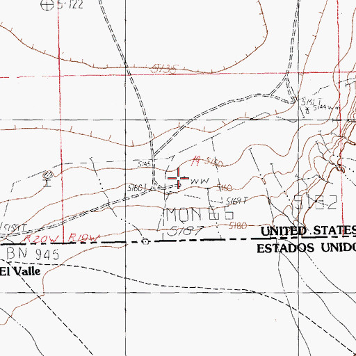 Topographic Map of Lang Ranch, NM
