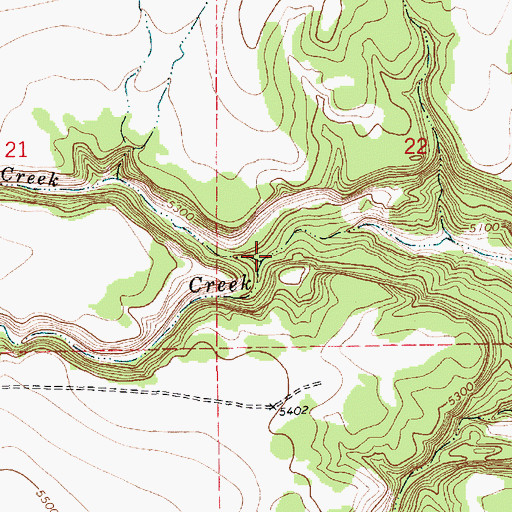 Topographic Map of Las Canelas Creek, NM