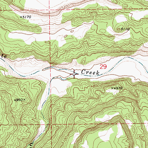 Topographic Map of Las Cuevas Creek, NM