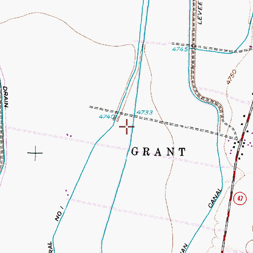 Topographic Map of Las Nutrias Drain, NM