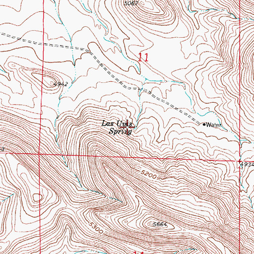 Topographic Map of Las Uvas Spring, NM