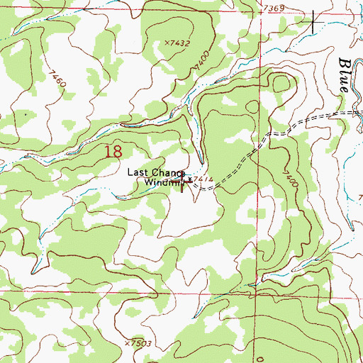 Topographic Map of Last Chance Windmill, NM
