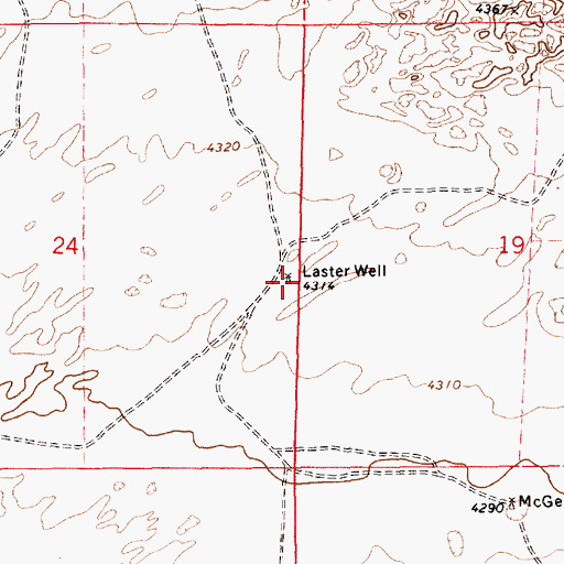 Topographic Map of Laster Well, NM