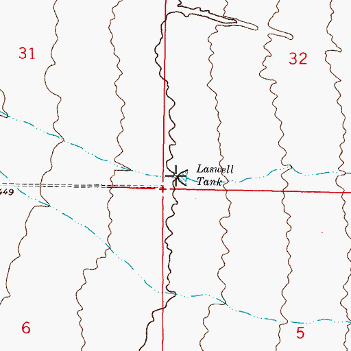 Topographic Map of Laswell Tank, NM