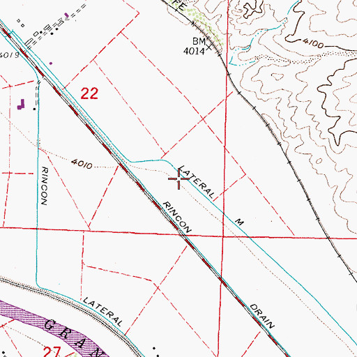 Topographic Map of Lateral M, NM