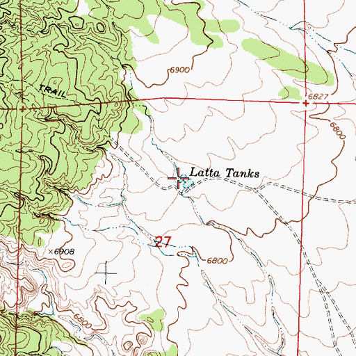 Topographic Map of Latta Tanks, NM