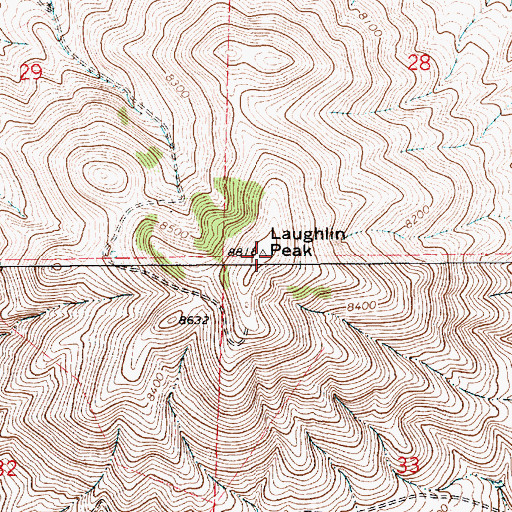 Topographic Map of Laughlin Peak, NM