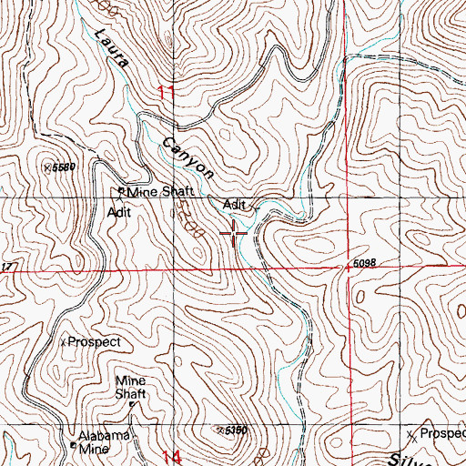 Topographic Map of Laura Canyon, NM