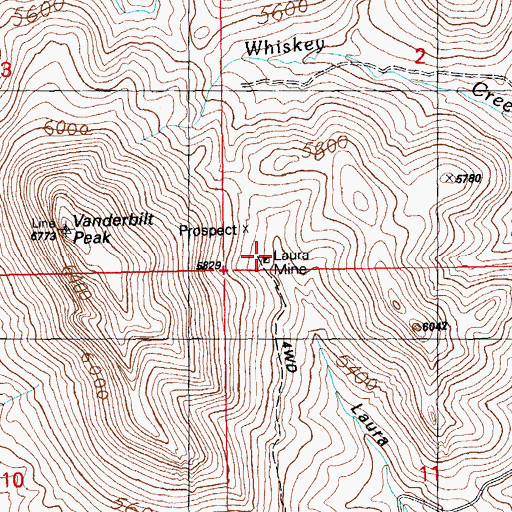 Topographic Map of Laura Mine, NM
