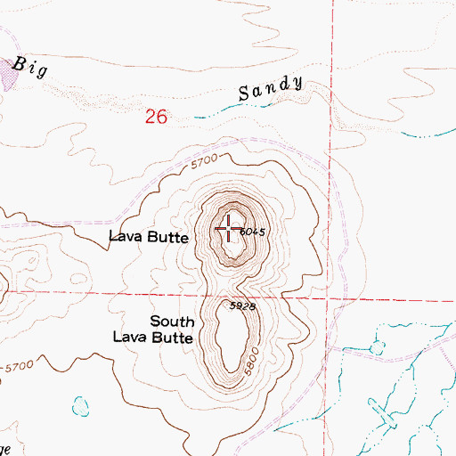 Topographic Map of Lava Butte, NM