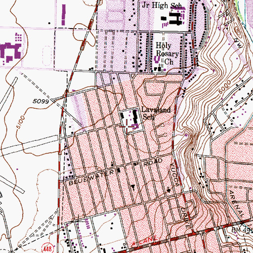 Topographic Map of Lavaland Elementary School, NM