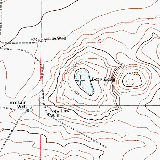 Topographic Map of Law Lake, NM