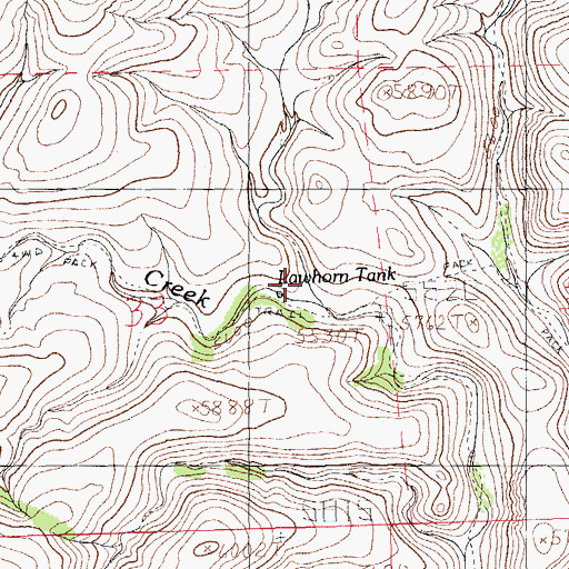 Topographic Map of Lawhorn Canyon, NM
