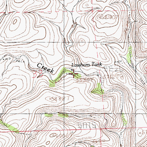 Topographic Map of Lawhorns Ranch, NM