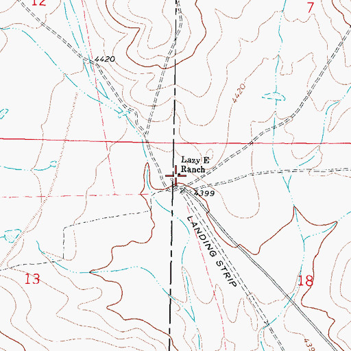 Topographic Map of Lazy E Ranch, NM