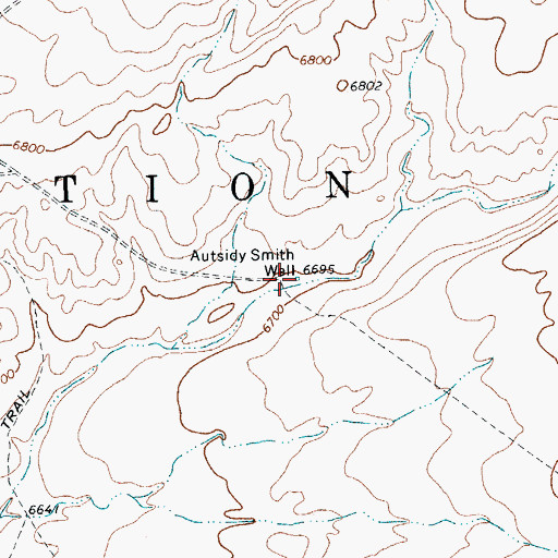 Topographic Map of Autsidy Smith Well, AZ