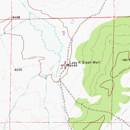 Topographic Map of Lazy K Slash Well, NM