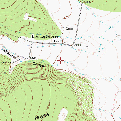 Topographic Map of LeFebres Canyon, NM