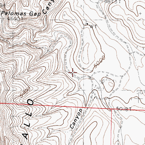 Topographic Map of Lead Mine Canyon, NM
