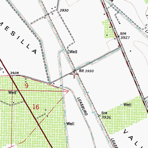 Topographic Map of Leasburg Canal, NM