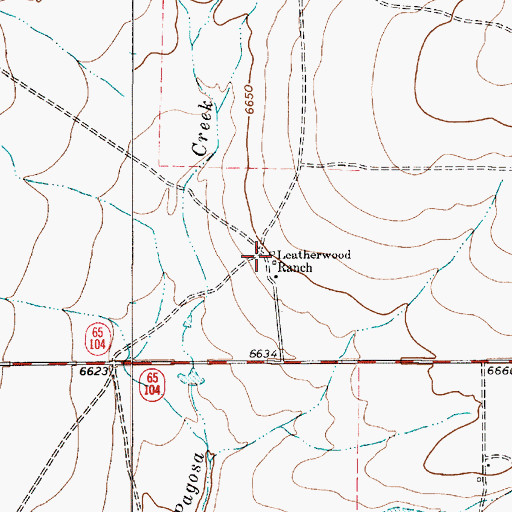 Topographic Map of Leatherwood Ranch, NM