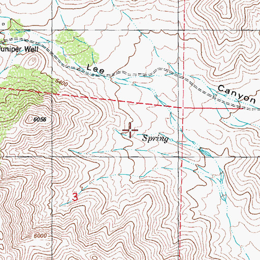 Topographic Map of Lee Canyon Spring, NM