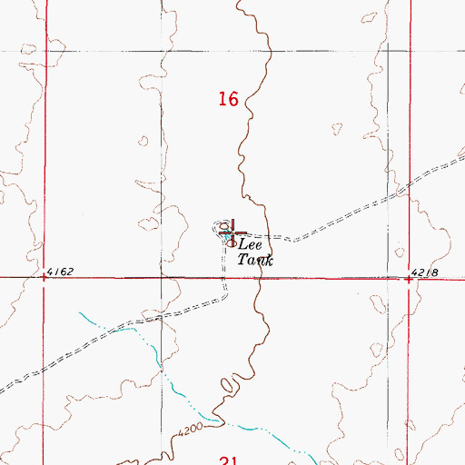 Topographic Map of Lee Tank, NM