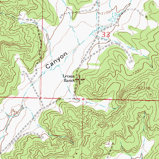 Topographic Map of Leeson Ranch, NM