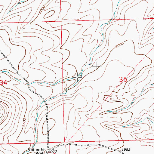 Topographic Map of Left Fork Sacaton Draw, NM