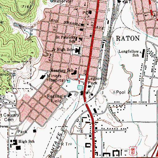 Topographic Map of Legion Park, NM