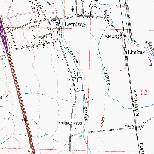 Topographic Map of Lemitar Ditch Lateral, NM