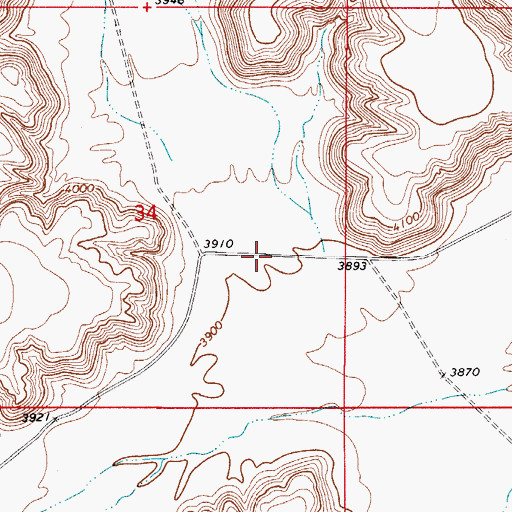 Topographic Map of Lewis Canyon, NM